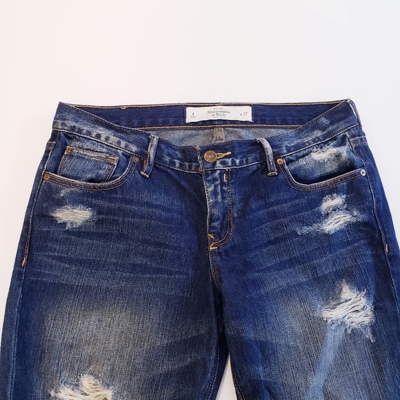 A&F Distressed Slim Boyfriend Jeans size 4/27 - Picture 6 of 7